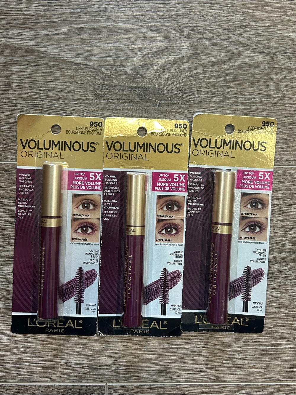 LAST SET 3X L'Oreal Voluminous Original Mascara #950 Deep Burgundy 🌸 FIRM PRICE🌸